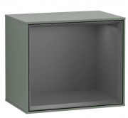 Стеллаж для ванной Villeroy & Boch Finion 41,8х35,6х27 см с подсветкой МДФ оливковый матовый лак/антрацит матовый лак G580GKGM