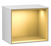 Стеллаж для ванной Villeroy & Boch Finion 41,8х35,6х27 см с подсветкой МДФ белый матовый лак/золотой матовый лак G580HFMT