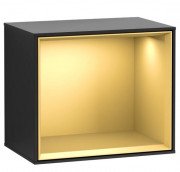 Стеллаж для ванной Villeroy & Boch Finion 41,8х35,6х27 см с подсветкой МДФ черный матовый лак/золотой матовый лак G580HFPD