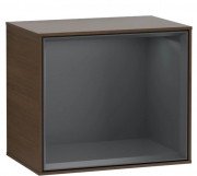 Стелаж для ванної Villeroy & Boch Finion 41,8х35,6х27 см з підсвічуванням ДСП шпон волоського горіха/темно-синій матовий лак G580HGGN