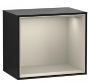 Стелаж для ванної Villeroy & Boch Finion 41,8х35,6х27 см з підсвічуванням МДФ глянсовий чорний лак/пісок матовий лак G580HHPH