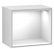 Стеллаж для ванной Villeroy & Boch Finion 41,8х35,6х27 см с подсветкой МДФ белый матовый лак/глянцевый белый лак F590GFMT