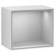 Стеллаж для ванной Villeroy & Boch Finion 41,8х35,6х27 см с подсветкой МДФ белый матовый лак/светло-серый матовый лак F590GJMT