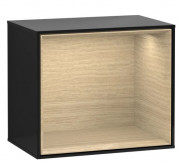 Стелаж для ванної Villeroy & Boch Finion 41,8х35,6х27 см з підсвічуванням МДФ глянсовий чорний лак/шпон дуба G580PCPH