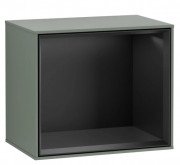 Стеллаж для ванной Villeroy & Boch Finion 41,8х35,6х27 см с подсветкой МДФ оливковый матовый лак/черный матовый лак G580PDGM