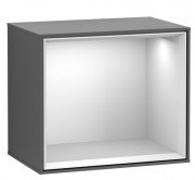 Стеллаж для ванной Villeroy & Boch Finion 41,8х35,6х27 см с подсветкой МДФ антрацит матовый лак/белый матовый лак F590MTGK