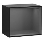 Стеллаж для ванной Villeroy & Boch Finion 41,8х35,6х27 см с подсветкой МДФ глянцевый черный лак/антрацит матовый лак F590GKPH