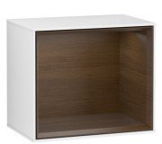 Стелаж для ванної Villeroy & Boch Finion 41,8х35,6х27 см з підсвічуванням МДФ глянсовий білий лак/шпон волоського горіха F590GNGF