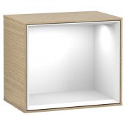 Стеллаж для ванной Villeroy & Boch Finion 41,8х35,6х27 см с подсветкой ДСП шпон дуба/глянцевый белый лак F590GFPC