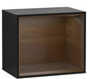 Стелаж для ванної Villeroy & Boch Finion 41,8х35,6х27 см з підсвічуванням МДФ глянсовий чорний лак/шпон волоського горіха F590GNPH