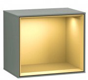 Стелаж для ванної Villeroy & Boch Finion 41,8 х35, 6х27 см з підсвічуванням МДФ оливковий матовий лак/золотий матовий лак F590HFGM