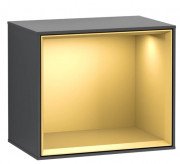 Стеллаж для ванной Villeroy & Boch Finion 41,8х35,6х27 см с подсветкой МДФ темно-синий матовый лак/золотой матовый лак F590HFHG