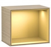 Стеллаж для ванной Villeroy & Boch Finion 41,8х35,6х27 см с подсветкой ДСП шпон дуба/золотой матовый лак F590HFPC