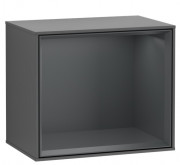 Стеллаж для ванной Villeroy & Boch Finion 41,8х35,6х27 см с подсветкой МДФ антрацит матовый лак/темно-синий матовый лак F590HGGK