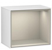 Стеллаж для ванной Villeroy & Boch Finion 41,8х35,6х27 см с подсветкой МДФ глянцевый белый лак/песок матовый лак F590HHGF