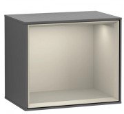 Стеллаж для ванной Villeroy & Boch Finion 41,8х35,6х27 см с подсветкой МДФ антрацит матовый лак/песок матовый лак F590HHGK