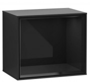 Стеллаж для ванной Villeroy & Boch Finion 41,8х35,6х27 см с подсветкой МДФ черный матовый лак/глянцевый черный лак F590PHPD
