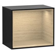 Стелаж для ванної Villeroy & Boch Finion 41,8х35,6х27 см з підсвічуванням МДФ глянсовий чорний лак/шпон дуба F590PCPH
