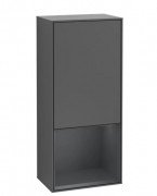 Шафка для ванної Villeroy & Boch Finion 41,8 х93, 6х27 см петлі праворуч з підсвічуванням МДФ антрацит матовий лак/темно-синій матовий лак G550HGGK