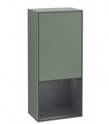 Шафка для ванної Villeroy & Boch Finion 41,8 х93, 6х27 см петлі праворуч з підсвічуванням МДФ оливковий матовий лак / темно-синій матовий лак G550HGGM