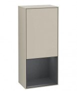 Шафка для ванної Villeroy & Boch Finion 41,8 х93, 6х27 см петлі праворуч з підсвічуванням МДФ пісок матовий лак/темно-синій матовий лак G550HGHH