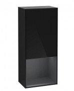 Шафка для ванної Villeroy & Boch Finion 41,8х93,6х27 см петлі праворуч з підсвічуванням МДФ глянсовий чорний лак/темно-синій матовий лак G550HGPH