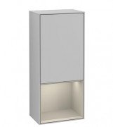 Шафка для ванної Villeroy & Boch Finion 41,8х93,6х27 см петлі праворуч з підсвічуванням МДФ світло-сірий матовий лак/пісок матовий лак G550HHGJ