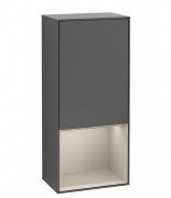 Шафка для ванної Villeroy & Boch Finion 41,8х93,6х27 см петлі праворуч з підсвічуванням МДФ антрацит матовий лак/пісок матовий лак G550HHGK
