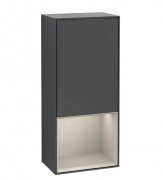 Шафка для ванної Villeroy & Boch Finion 41,8х93,6х27 см петлі праворуч з підсвічуванням МДФ темно-синій матовий лак/пісок матовий лак G550HHHG