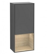 Шафка для ванної Villeroy & Boch Finion 41,8х93,6х27 см петлі праворуч з підсвічуванням МДФ антрацит матовий лак/шпон дуба G550PCGK