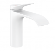 Смеситель для раковины Hansgrohe Vivenis 110 CoolStart однорычажный со сливным гарнитуром белый матовый 75023700
