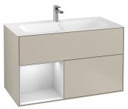 Тумба під раковину Villeroy & Boch Finion 99,6х49,8 см з підсвічуванням МДФ пісок матовий лак/білий матовий лак F030MTHH