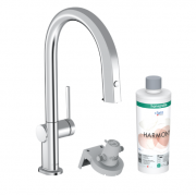 Смеситель для кухни Hansgrohe Aqittura M91 FilterSystem 210 однорычажный с выдвижным носиком стартовый комплект хром 76801000
