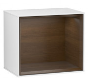 Стеллаж для ванной Villeroy & Boch Finion 41,8х35,6х27 см с подсветкой МДФ глянцевый белый лак/шпон грецкого ореха G590GNGF