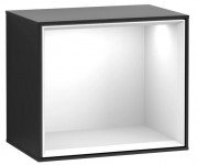 Стеллаж для ванной Villeroy & Boch Finion 41,8х35,6х27 см с подсветкой МДФ черный матовый лак/глянцевый белый лак G590GFPD