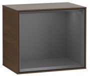 Стеллаж для ванной Villeroy & Boch Finion 41,8х35,6х27 см с подсветкой ДСП шпон грецкого ореха/антрацит матовый лак G590GKGN