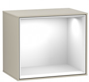 Стеллаж для ванной Villeroy & Boch Finion 41,8х35,6х27 см с подсветкой МДФ песок матовый лак/глянцевый белый лак G590GFHH