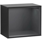 Стеллаж для ванной Villeroy & Boch Finion 41,8х35,6х27 см с подсветкой МДФ черный матовый лак/темно-синий матовый лак G590HGPD