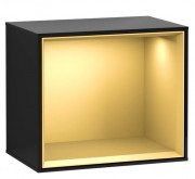 Стелаж для ванної Villeroy & Boch Finion 41,8х35,6х27 см з підсвічуванням МДФ глянсовий чорний лак/золотий матовий лак G590HFPH