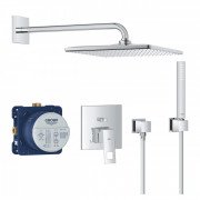 Душова система прихованого монтажу Grohe Eurocube з верхнім душем Rainshower Mono 310 Cube хром 25238000