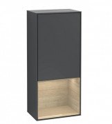 Шафка для ванної Villeroy & Boch Finion 41,8х93,6х27 см петлі праворуч з підсвічуванням МДФ темно-синій матовий лак/шпон дуба G550PCHG