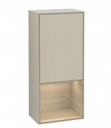 Шафка для ванної Villeroy & Boch Finion 41,8х93,6х27 см петлі праворуч з підсвічуванням МДФ пісок матовий лак/шпон дуба G550PCHH
