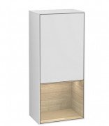 Шафка для ванної Villeroy & Boch Finion 41,8х93,6х27 см петлі праворуч з підсвічуванням МДФ білий матовий лак/шпон дуба G550PCMT