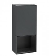 Шафка для ванної Villeroy & Boch Finion 41,8х93,6х27 см петлі праворуч з підсвічуванням МДФ темно-синій матовий лак/чорний матовий лак G550PDHG