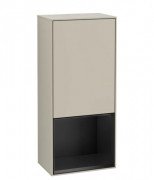 Шафка для ванної Villeroy & Boch Finion 41,8х93,6х27 см петлі праворуч з підсвічуванням МДФ пісок матовий лак/чорний матовий лак G550PDHH