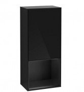 Шафка для ванної Villeroy & Boch Finion 41,8х93,6х27 см петлі праворуч з підсвічуванням МДФ глянсовий чорний лак/чорний матовий лак G550PDPH