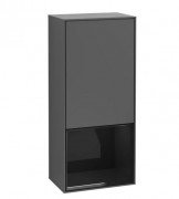 Шафка для ванної Villeroy & Boch Finion 41,8х93,6х27 см петлі праворуч з підсвічуванням МДФ антрацит матовий лак/глянцевий чорний лак G550PHGK