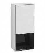 Шафка для ванної Villeroy & Boch Finion 41,8х93,6х27 см петлі праворуч з підсвічуванням МДФ білий матовий лак/глянцевий чорний лак G550PHMT