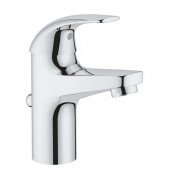 Змішувач для раковини Grohe BauCurve одноважільний з донним клапаном хром 32805000