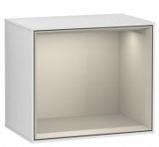 Стеллаж для ванной Villeroy & Boch Finion 41,8х35,6х27 см с подсветкой МДФ белый матовый лак/песок матовый лак G590HHMT